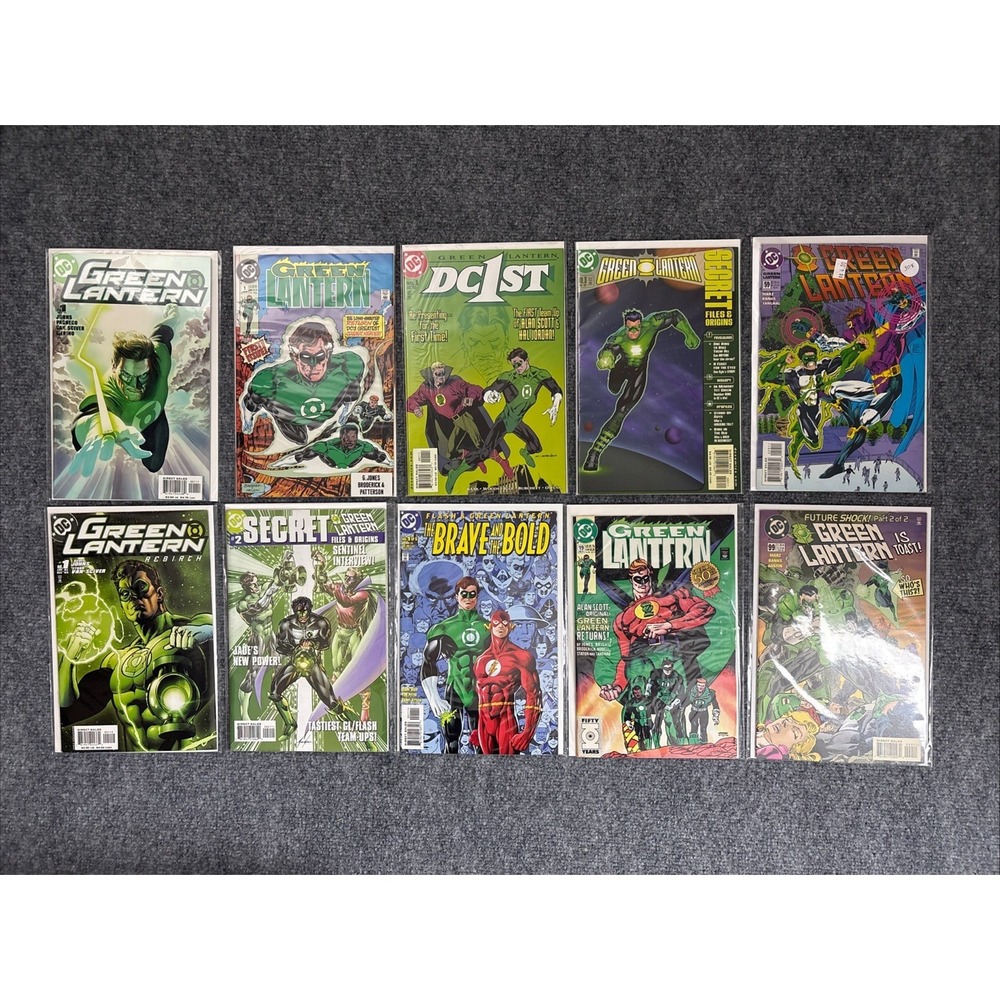 DC Comics GREEN LANTERN 10-Book Lot Keys, Rebirth#1,2005 Run#1,Vol 3#1,50 Foil